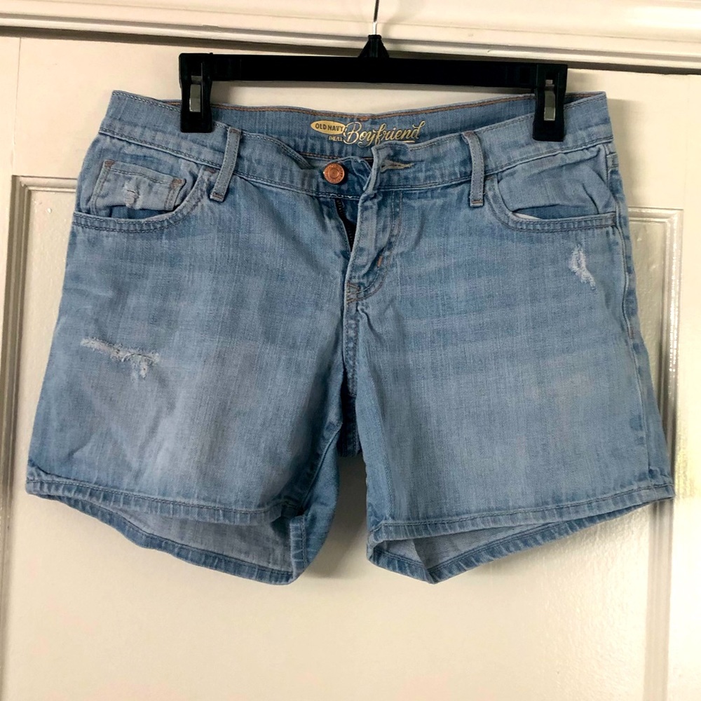 Light Wash Denim Boyfriend Shorts